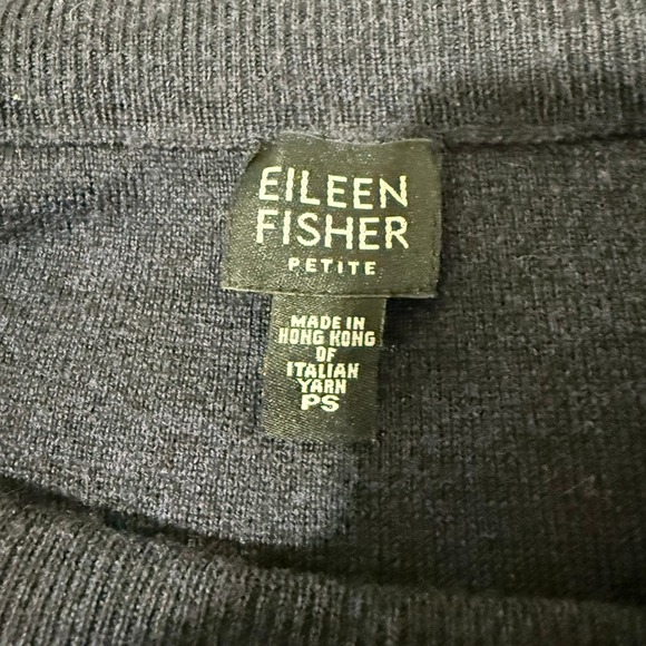 Eileen Fisher Petite Knit Midi Skirt Navy Blue Merino Wool Sz PSPS - Picture 3 of 6